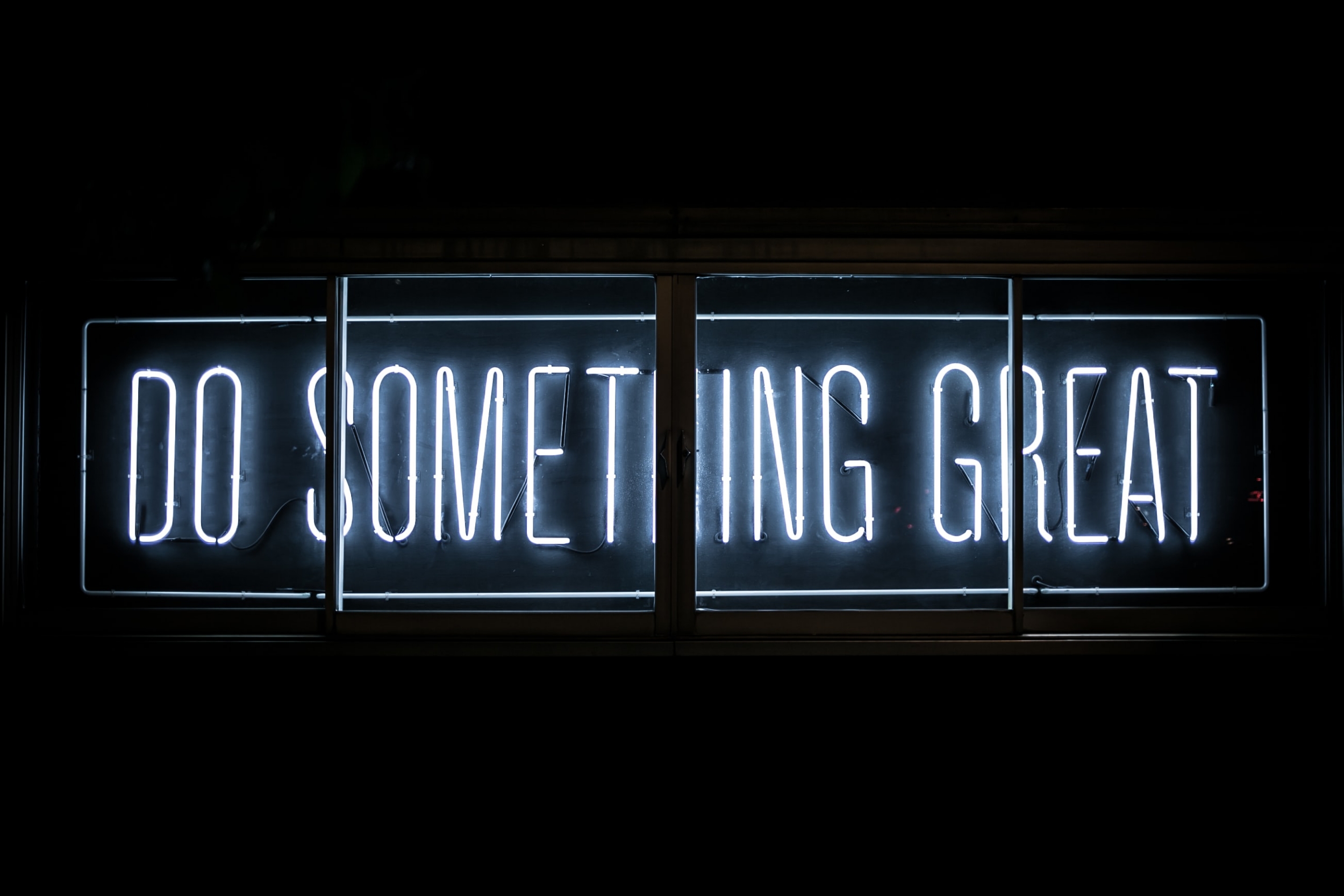 Do Something Great written in neon lights