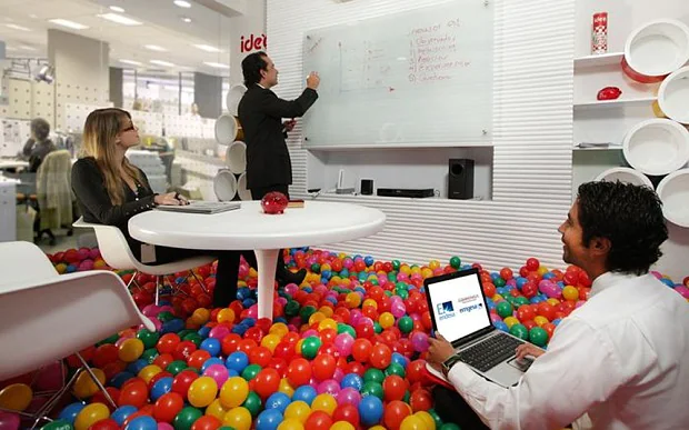 Office filled with toy balls