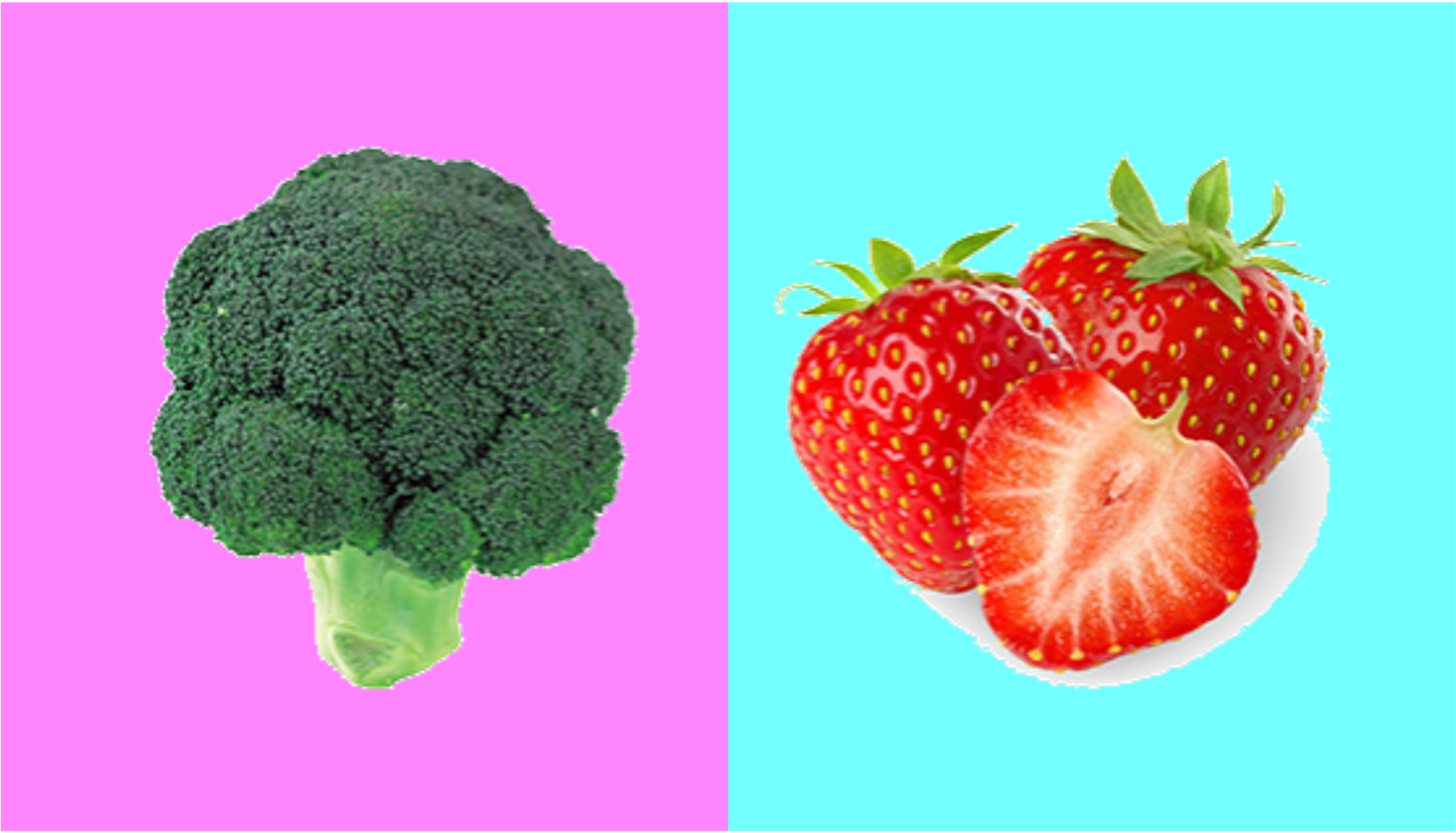 Broccoli and strawberry