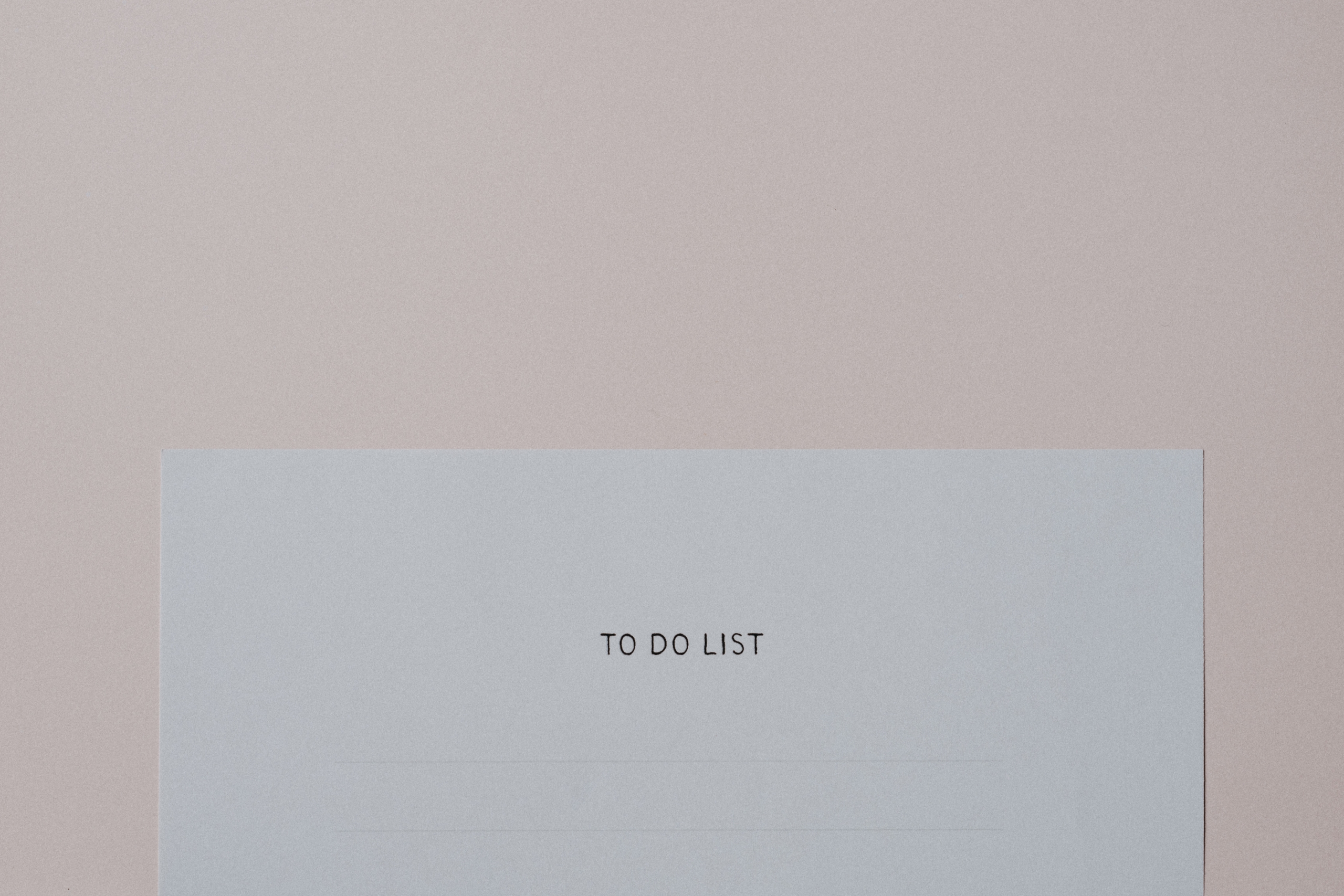 Piece of paper with "To Do List" across the top