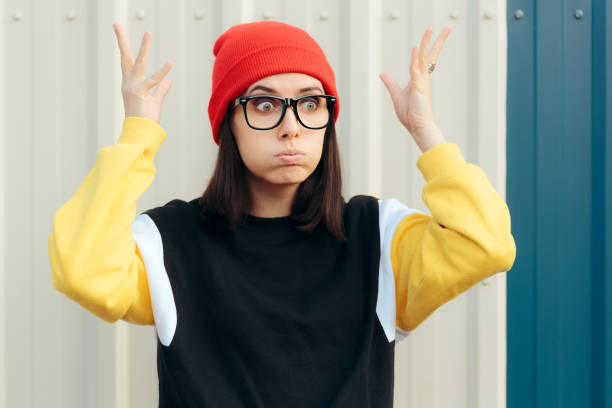 Woman making "mind blown" gesture