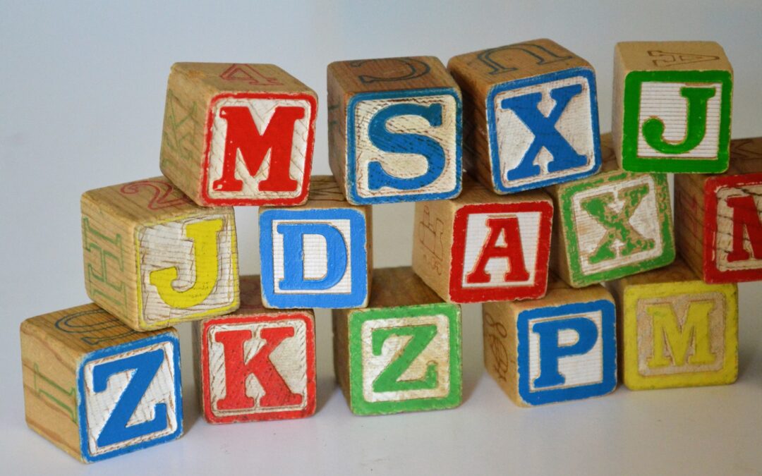 Stack of wood Alphabet blocks