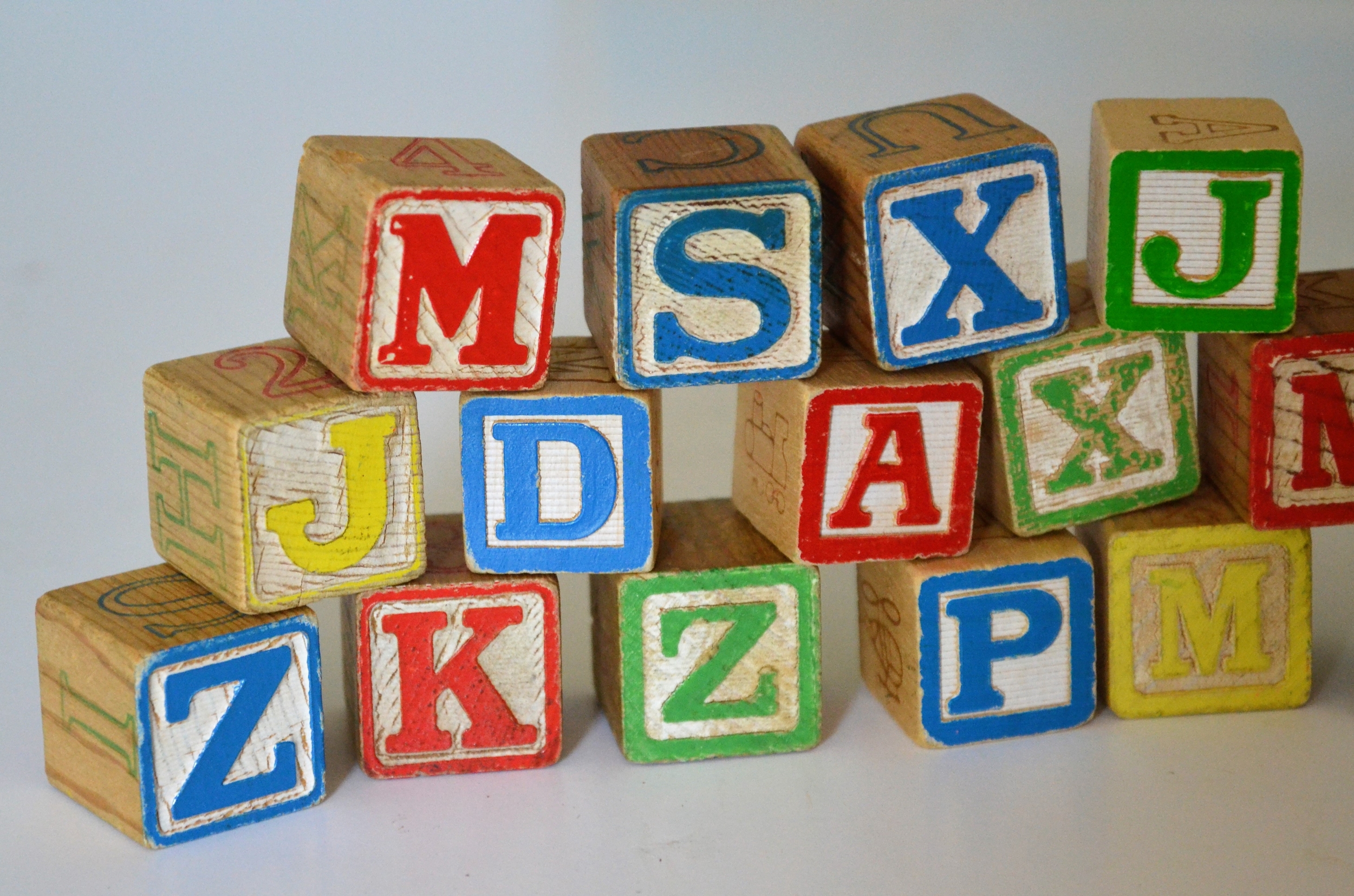 Stack of wood Alphabet blocks