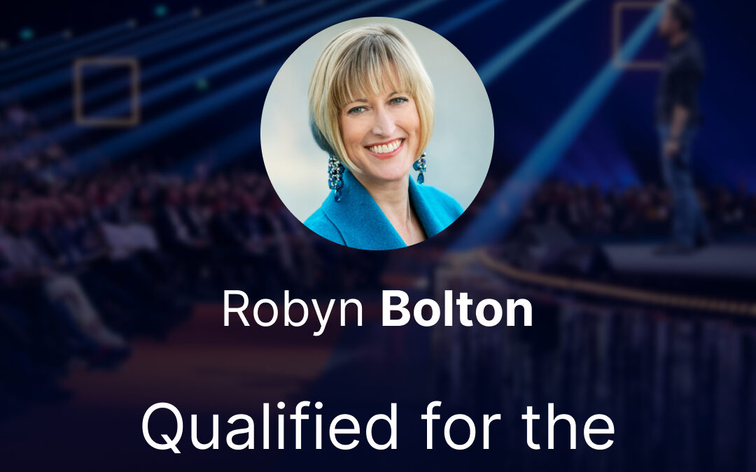 Photo of Robyn Bolton with caption "Qualified for the Semifinal"