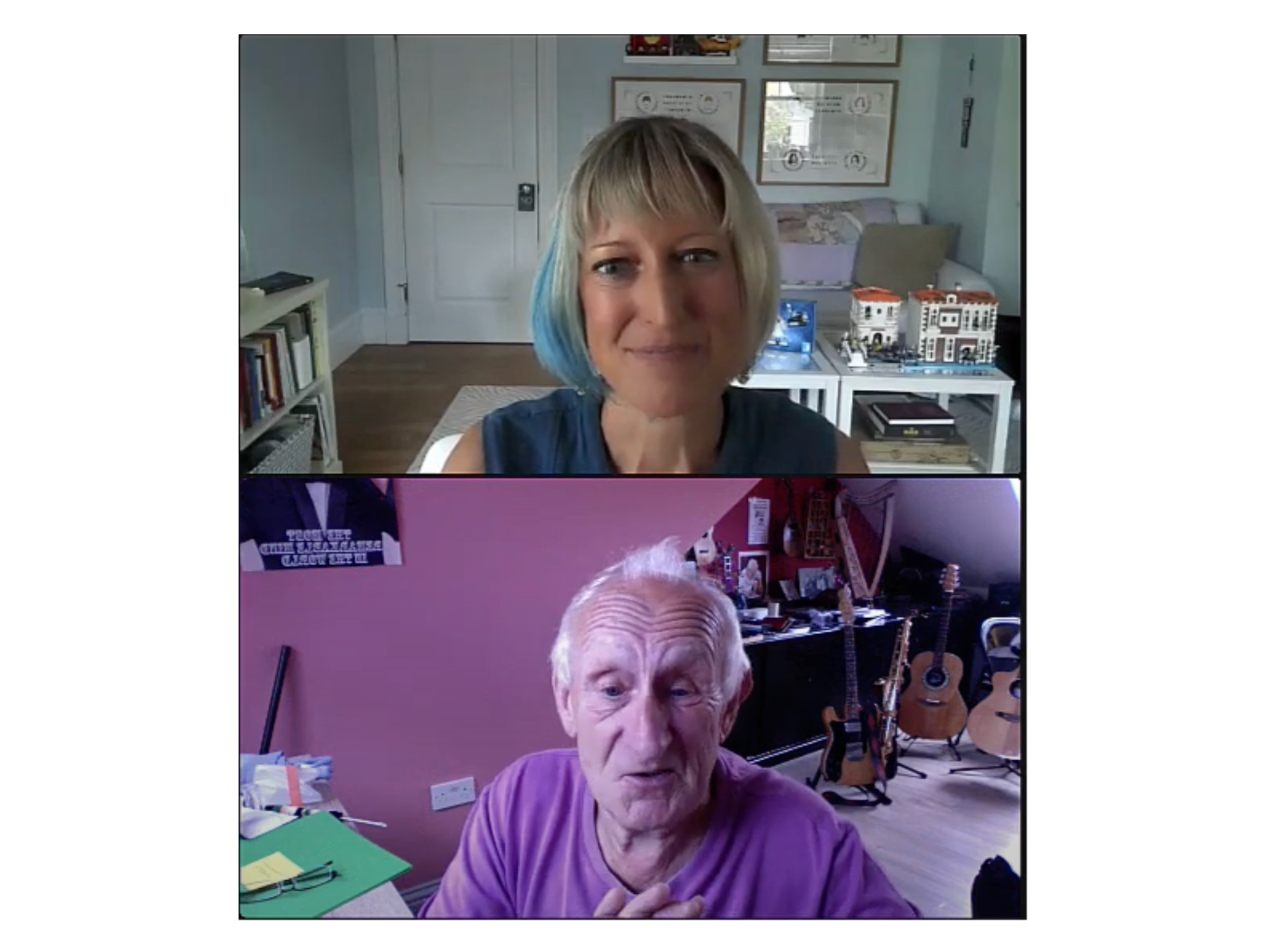 Photo of Prof. John Bessant and Robyn Bolton on a Zoom call