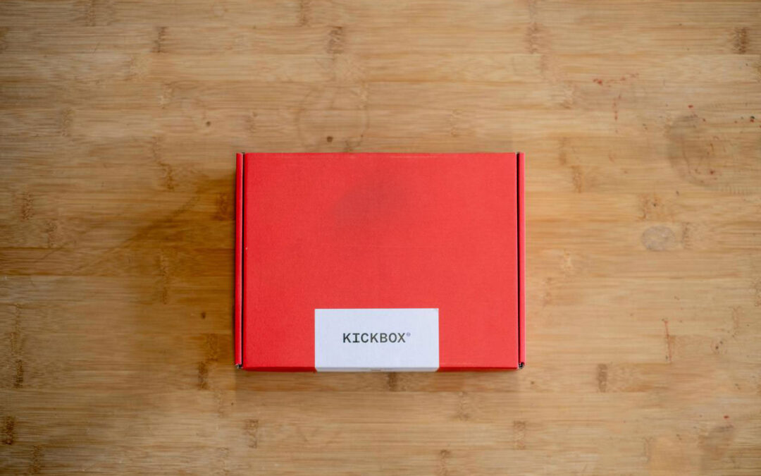Red box with a white label that say "Kickbox"