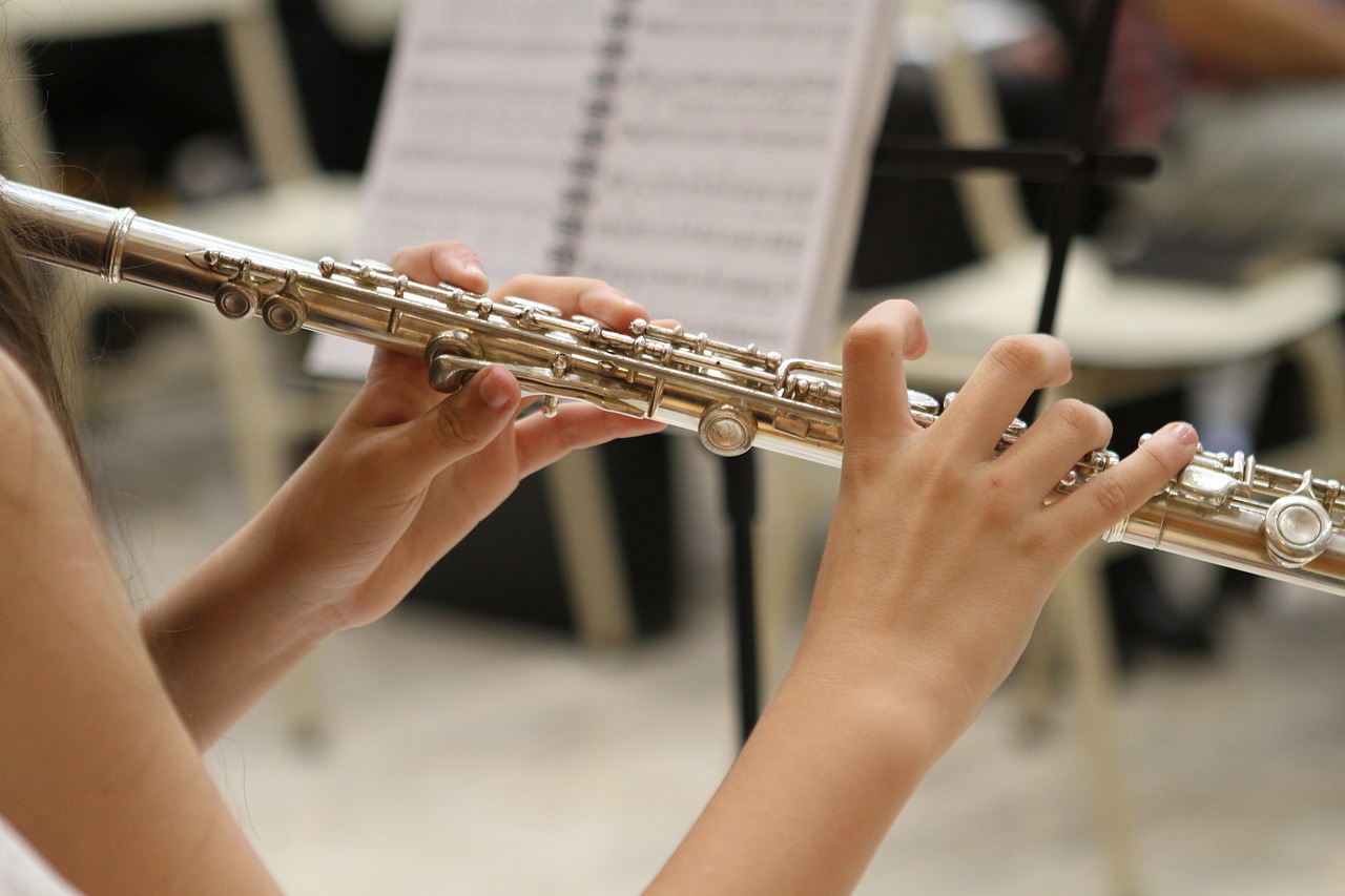 Girl playing the flute