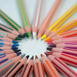 Education Ring of colored pencils