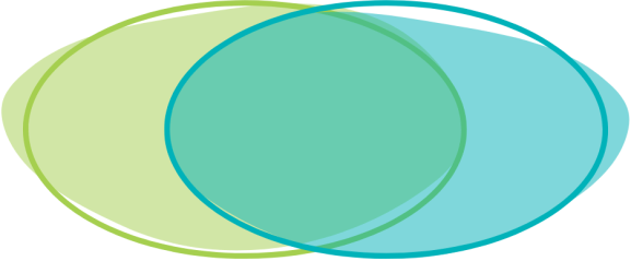 Oval Venn Venn diagram of two overlapping ovals