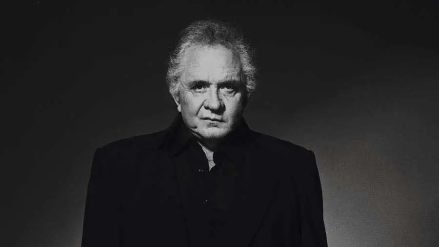 Black and White Portrait of Johnny Cash