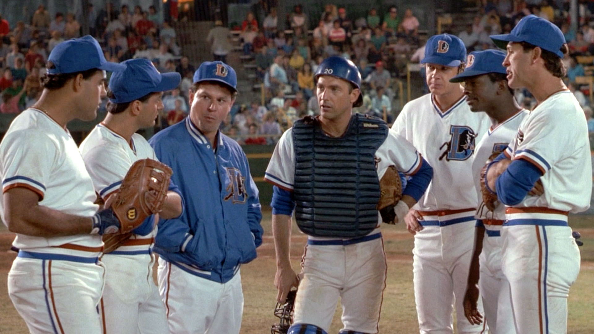 Still of the mound visit from Bull Durham